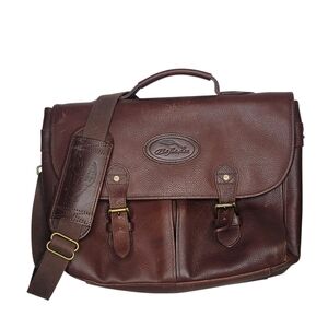 Bob Timberfield Leather Messenger Bag in Dark Brown - Vintage Style